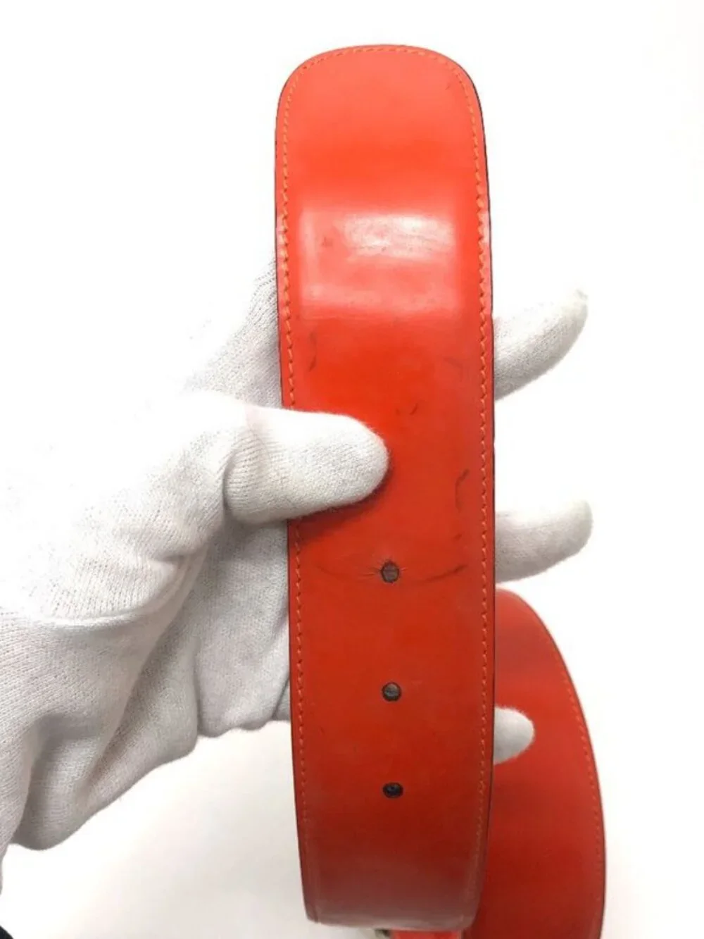 Gucci Belt GG Logo 032 194 Leather Orange - Picture 6 of 9
